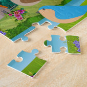 Landschap House Trees Birds Flowers Natuur, leefti Legpuzzel (Zijkant)