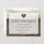 Landschap Hout Heart Weddenschap sparen de datum Aankondigingskaart (Voorkant / Achterkant)