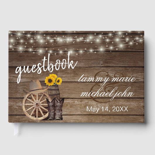 Landschap Houtsvat met zonnebloemen Gastenboek (Voorkant)