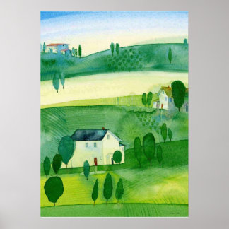 landschap Ierland waterverf Poster