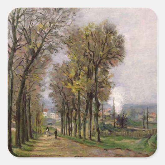 Landschap Ile de France, c.1878 Vierkante Sticker (Voorkant)