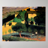 Landschap in Cagnes, fijne kuntschildering, Poster (Voorkant)