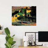 Landschap in Cagnes, fijne kuntschildering, Poster (Thuiskantoor)