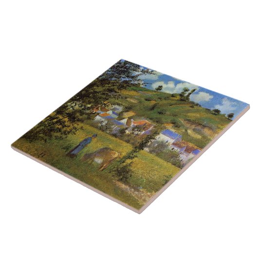 Landschap in Chaponval, beroemd schilderij Tegeltje (Zijkant)