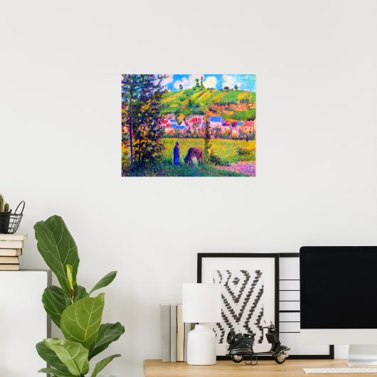 Landschap in Chaponval Camille Pissarro 1880 Poster (Thuiskantoor)