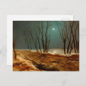 Landschap in de winter bij maanlicht, beeldende ku briefkaart (Voorkant / Achterkant)