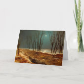 Landschap in de winter bij maanlicht, beeldende ku kaart (Voorkant)