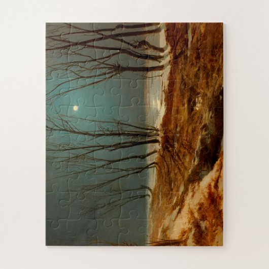 Landschap in de winter bij maanlicht door Carl Ble Legpuzzel (Verticaal)