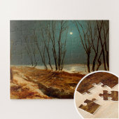 Landschap in de winter bij maanlicht door Carl Ble Legpuzzel