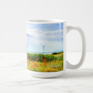 Landschap in Denemarken met windmolens reis Koffiemok