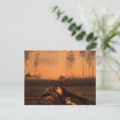 Landschap in Dusk door Vincent van Gogh Briefkaart (Staand voorkant)