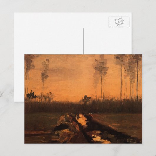 Landschap in Dusk door Vincent van Gogh Briefkaart (Voorkant / Achterkant)