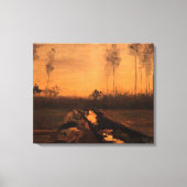 Landschap in Dusk door Vincent van Gogh Canvas Afdruk (Voorkant)