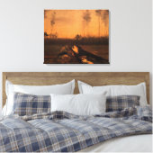 Landschap in Dusk door Vincent van Gogh Canvas Afdruk (Insitu (Slaapkamer))