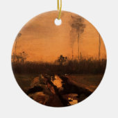 Landschap in Dusk door Vincent van Gogh Keramisch Ornament (Voorkant)