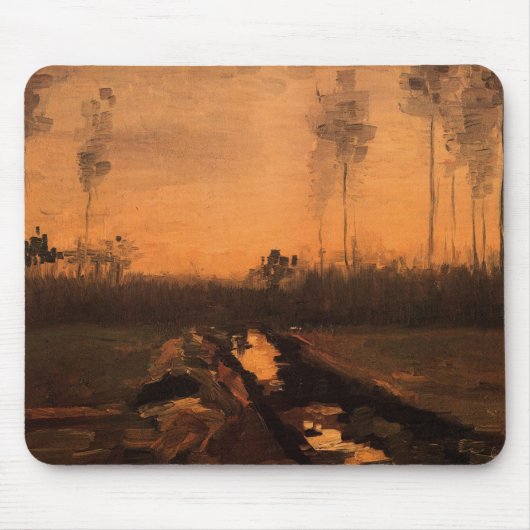 Landschap in Dusk door Vincent van Gogh Muismat (Voorkant)