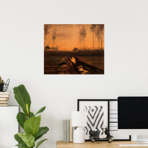 Landschap in Dusk door Vincent van Gogh Poster