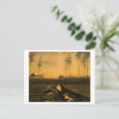 Landschap in Dusk, Van Gogh Fine Art Briefkaart (Staand voorkant)