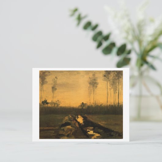 Landschap in Dusk, Van Gogh Fine Art Briefkaart (Staand voorkant)