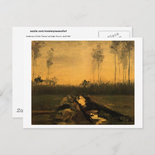 Landschap in Dusk, Van Gogh Fine Art Briefkaart (Voorkant / Achterkant)