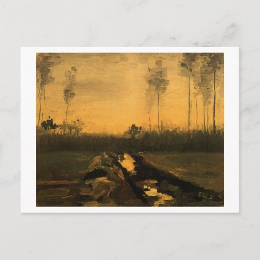 Landschap in Dusk, Van Gogh Fine Art Briefkaart (Voorkant)