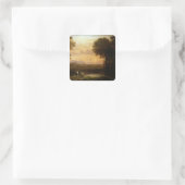 Landschap in Dusk Vierkante Sticker (Tas)