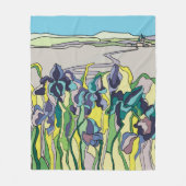 Landschap in glas-in-loodstijl fleece deken (Voorkant)