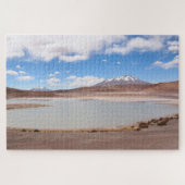 Landschap in het meer met vulkaan op de Altiplano Legpuzzel (Horizontaal)