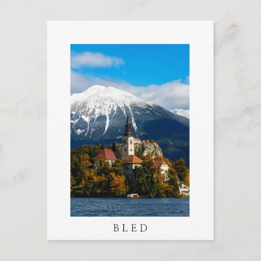 Landschap in het meer van Bled in de herfst Briefkaart (Voorkant)