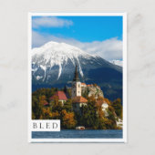 Landschap in het meer van Bled in de herfst Briefkaart (Voorkant)