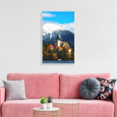 Landschap in het meer van Bled in de herfst Canvas Afdruk (Insitu (Woonkamer))