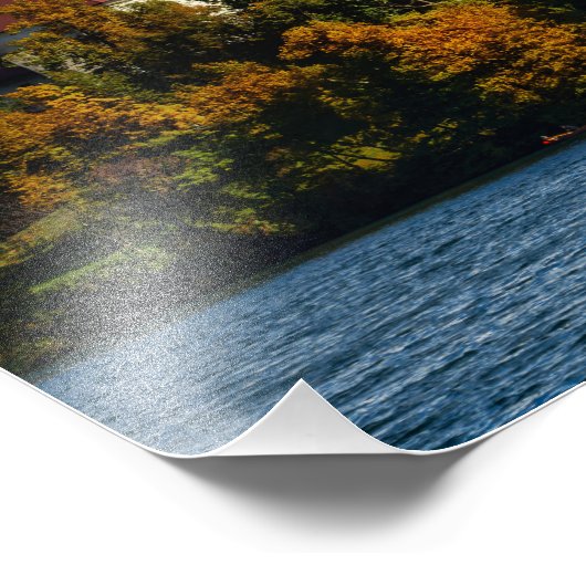 Landschap in het meer van Bled in de herfst Foto Afdruk (Hoek)