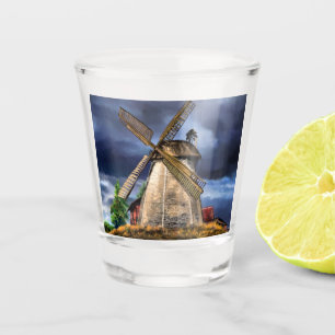 Landschap in het Nederlandse scheerglas Shot Glas