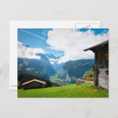 Landschap in Lauterbrunnen vallei in Zwitserland Briefkaart (Voorkant / Achterkant)