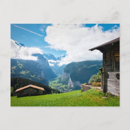 Landschap in Lauterbrunnen vallei in Zwitserland Briefkaart (Voorkant)