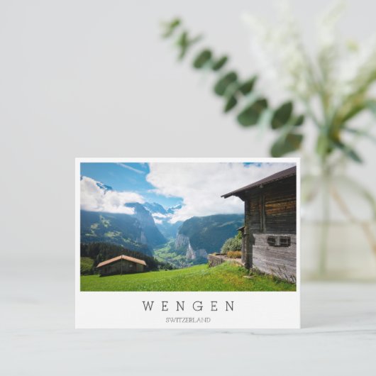Landschap in Lauterbrunnen vallei in Zwitserland Briefkaart (Staand voorkant)