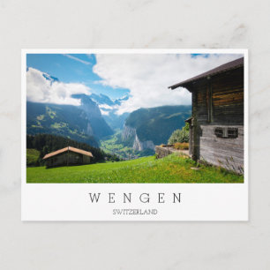 Landschap in Lauterbrunnen vallei in Zwitserland Briefkaart