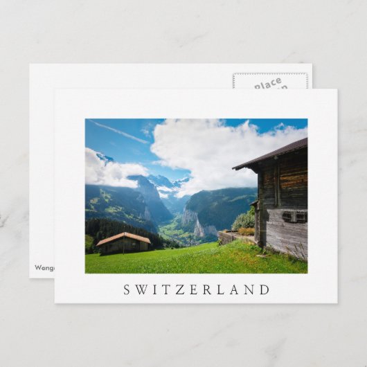 Landschap in Lauterbrunnen vallei in Zwitserland Briefkaart (Voorkant / Achterkant)