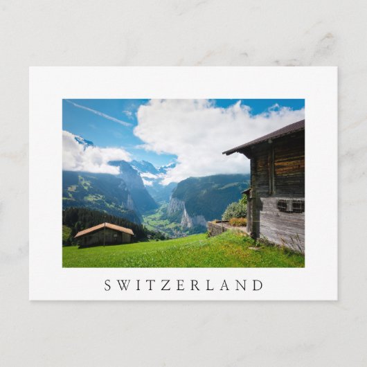 Landschap in Lauterbrunnen vallei in Zwitserland Briefkaart (Voorkant)