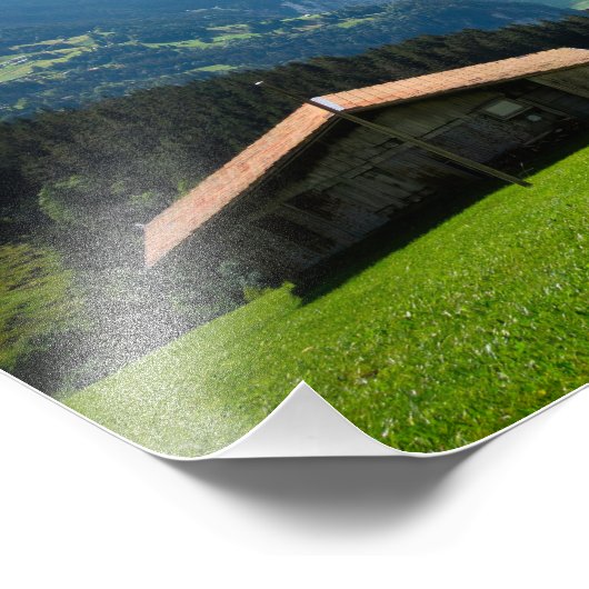 Landschap in Lauterbrunnen vallei in Zwitserland Foto Afdruk (Hoek)