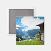 Landschap in Lauterbrunnen vallei in Zwitserland Magneet (Voorkant / Achterkant)