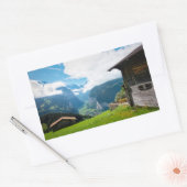 Landschap in Lauterbrunnen vallei in Zwitserland Rechthoekige Sticker (Envelop)