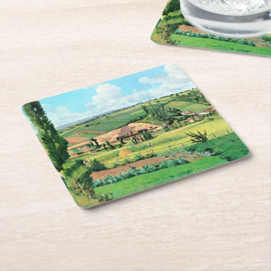 Landschap in Les Patis, Pontoise, beroemd schilder Kartonnen Onderzetters (Schuin)