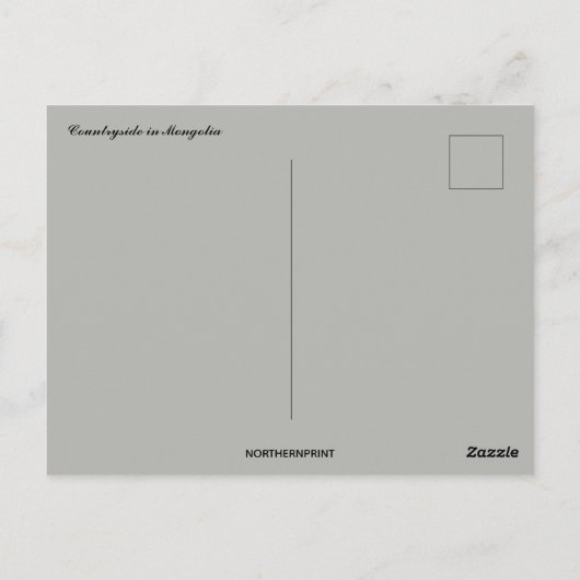 Landschap in Mongolië Briefkaart (Achterkant)