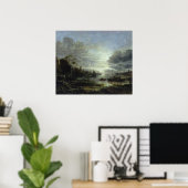 Landschap in Moonlight Poster (Thuiskantoor)