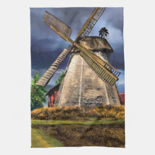 Landschap in Nederland Keukenhanddoek