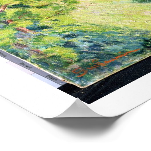 Landschap in Pontgibaud, c.1895 (olie op het canva Poster (Hoek)