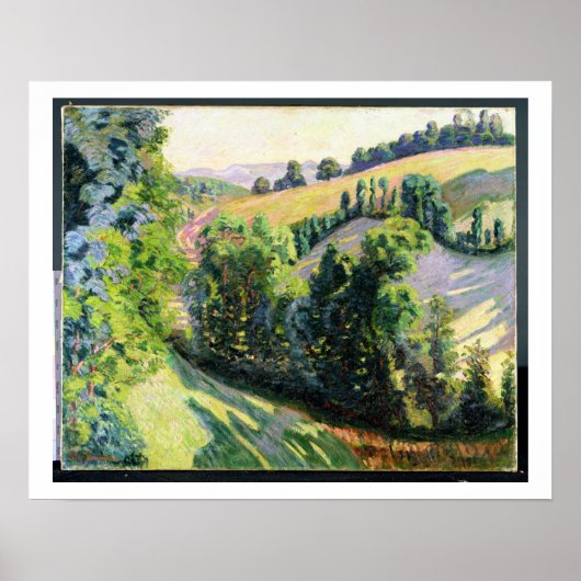 Landschap in Pontgibaud, c.1895 (olie op het canva Poster (Voorkant)