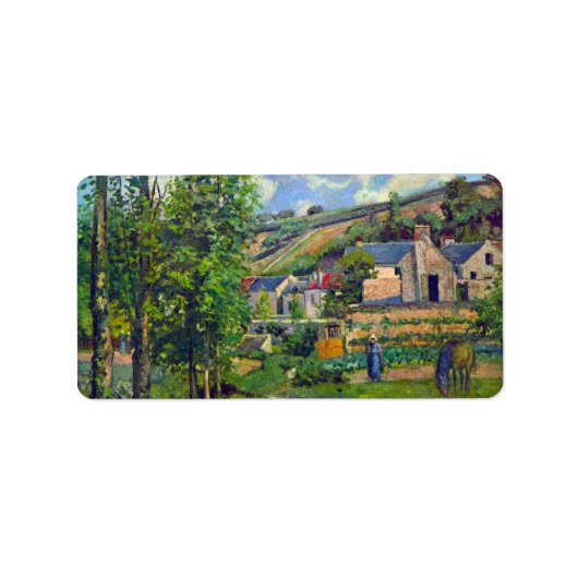 Landschap in Pontoise door Camille Pissarro Etiket (Voorkant)
