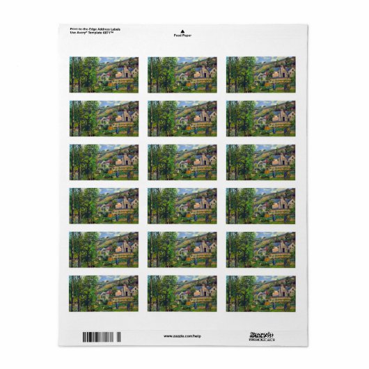 Landschap in Pontoise door Camille Pissarro Etiket (Full Sheet)